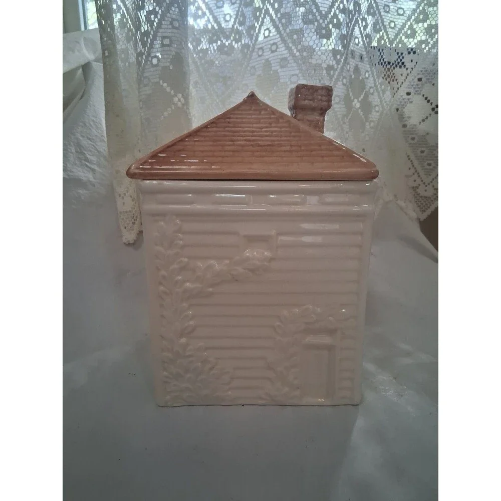 Vintage Avon Townhouse Ceramic Cookie Jar Victorian Cottage House Canister 1989
